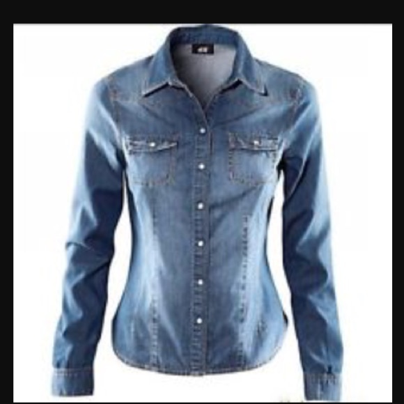 Faded denim button down shirt!