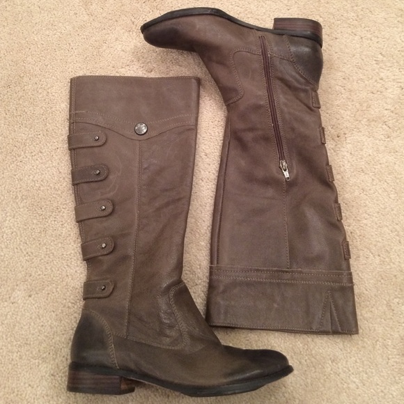 Gray Button Up Boots