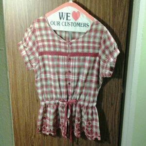 Red boxed button up top