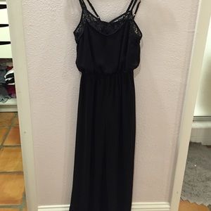 Black jumpsuit with lace detail