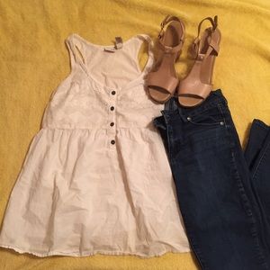 OffWhite Lace Babydoll Tank