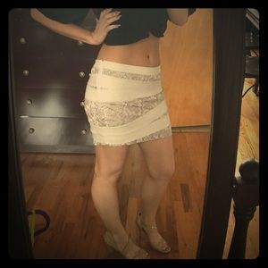 Bebe nude lace skirt