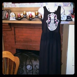 🌺SALE🌺TOUCH BLUE HAMSA TANK W FRINGE XS