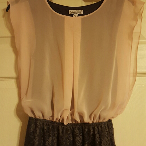 Speckless gray lace and blush dress - Picture 4 of 4