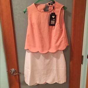 Missguided pink & white minidress