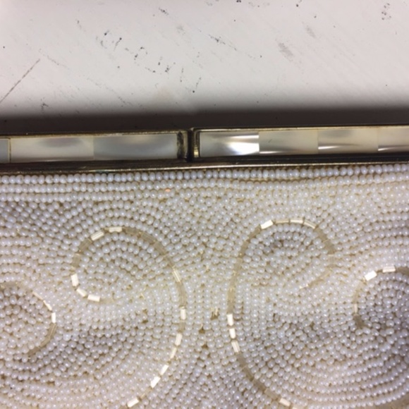 Antique Vintage Beaded Evening Bag Mother of Pearl - Picture 5 of 5