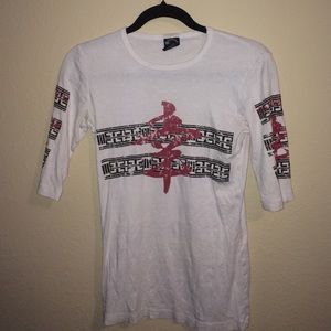 White 3/4 sleeve tee