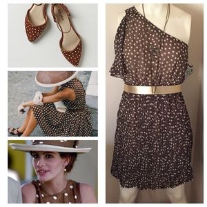 One Shoulder Dotted Dress