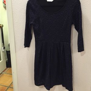 Dark blue floral lace dress