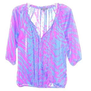Sheer printed blouse