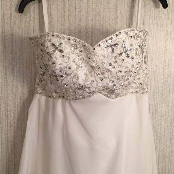 Ivory prom or wedding dress.