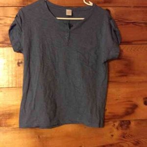 Blue pocket crop top