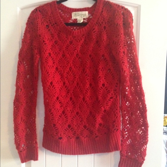 Boutique Red loose knit sweater sz small