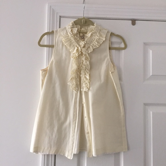 Cream ruffle blouse