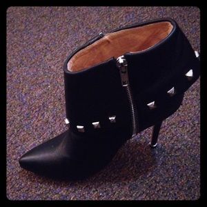 Manolo Blahnik black studded booties