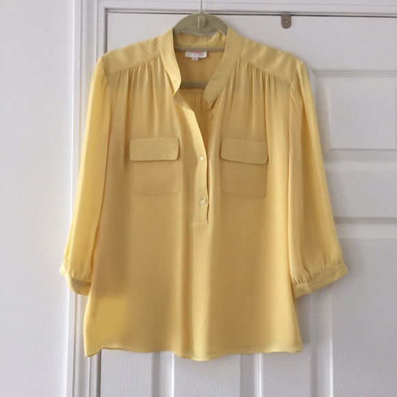 Yellow silk blouse