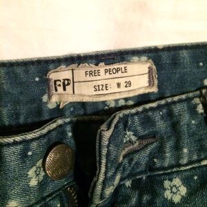 {ON HOLD}Printed Free People Skinny Jeans