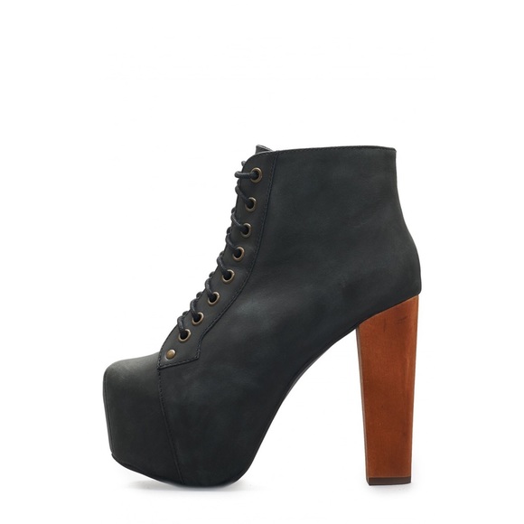 Black Jeffrey Campbell look alike Platform Booties