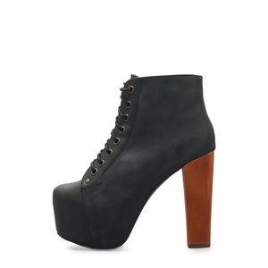Black Jeffrey Campbell look alike Platform Booties