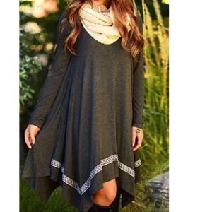 Gray asymmetrical tunic