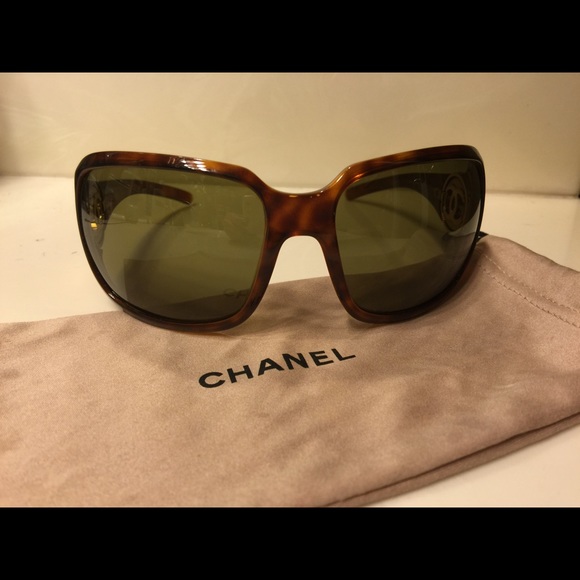 Oversized Chanel Brown Tortoise Sunglasses