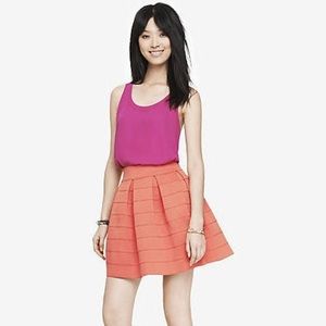 High Waist Elastic Full Skirt - Coral