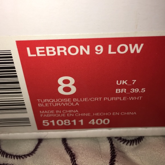 Lebron 9 Low "Hornets" Men's size 8 (Women's 9.5)
