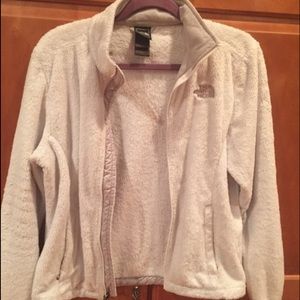 White Fuzzy North Face