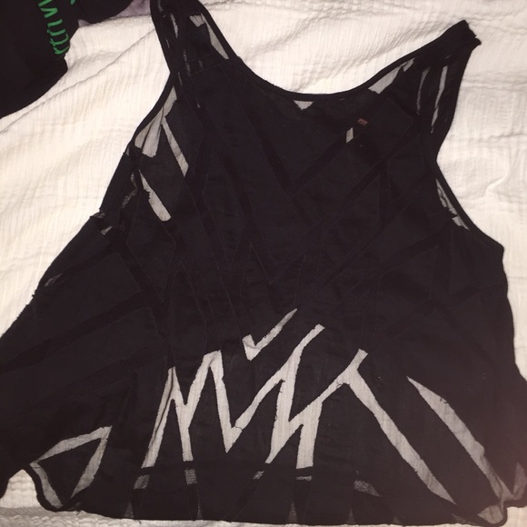 Free people see through geometric design tank