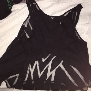 Free people see through geometric design tank