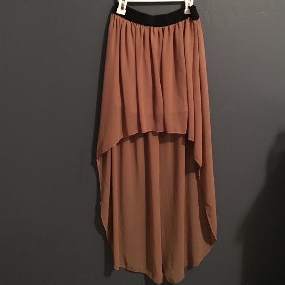 Brown high-low skirt - Picture 1 of 2
