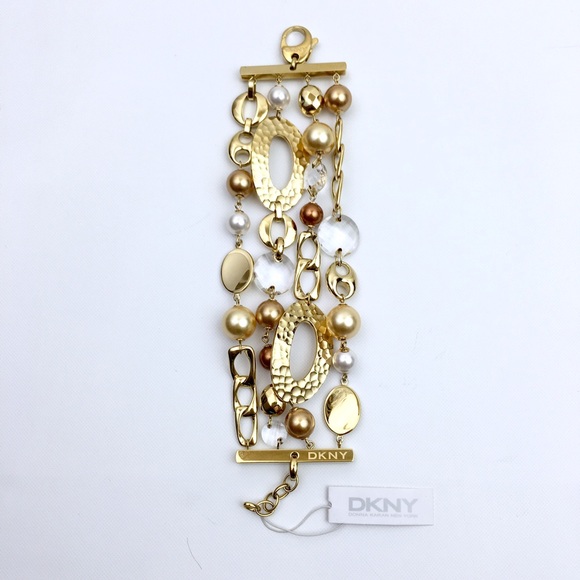 DKNY Jewelry - DKNY Gold Tone Multi Chain Bracelet
