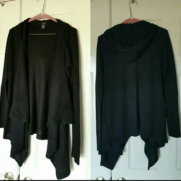 Forever 21 Sweaters - Final SaleBlack Drape Hooded Cardigan Sweater Hood Forever 21 Sweaters - Final SaleBlack Drape Hooded Cardigan Sweater Hood