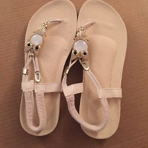 Flat nude colored sandals