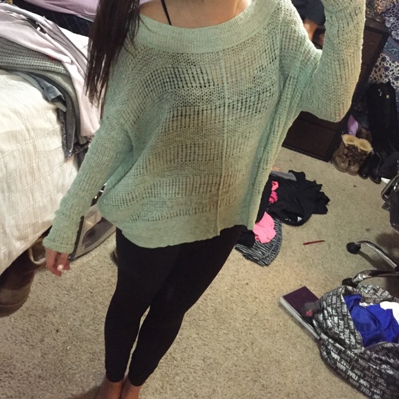 Free People Mint green sweater