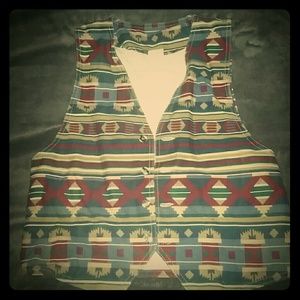 Aztec print vintage vest