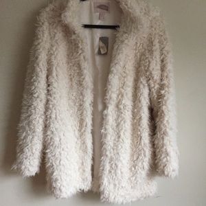 Forever 21 fuzzy cream coat