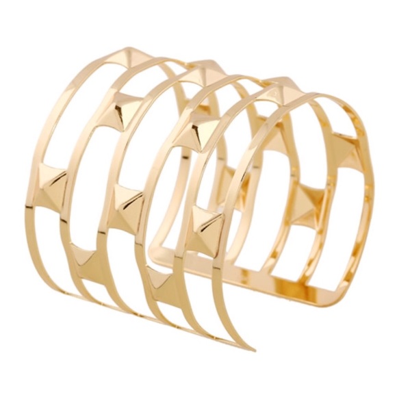 Faith and Sparkle Jewelry - 💲FIRM💲Gold Pyramid Cuff