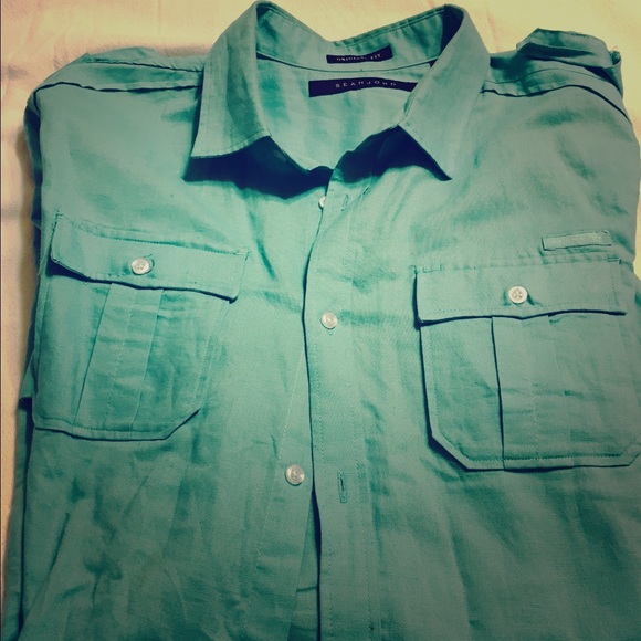 Sean John mint green collared short sleeve