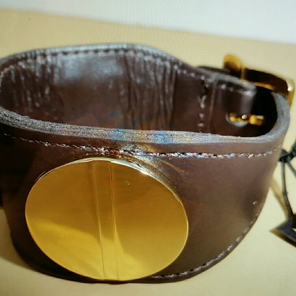 CC Skye wide brown leather screw bracelet - Picture 2 of 4