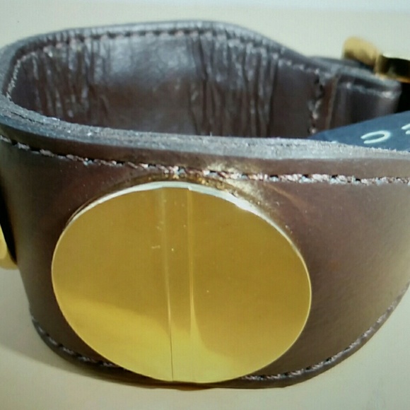 CC Skye wide brown leather screw bracelet - Picture 4 of 4