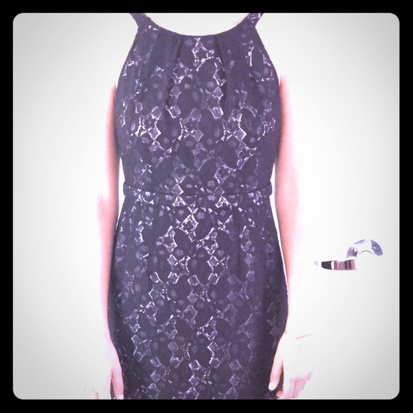 Elie Tahari Black lace dress with white lining