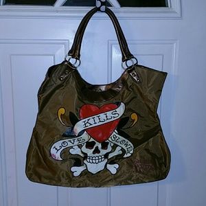 Ed hardy vinyyl bag never been used