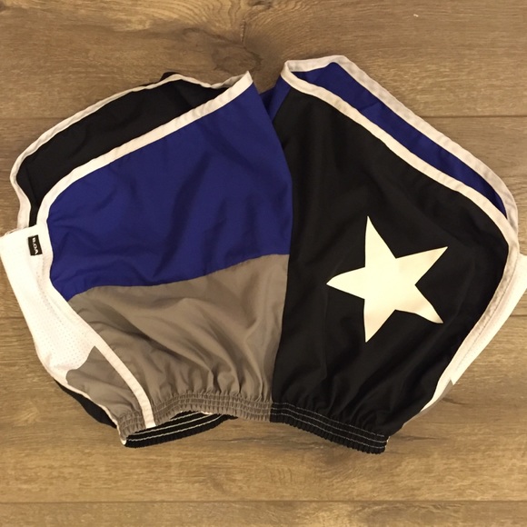 Running shorts blue grey and white flag design!!!