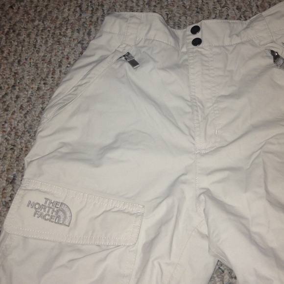 White north face ski pants
