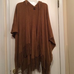 Tan Hooded Poncho