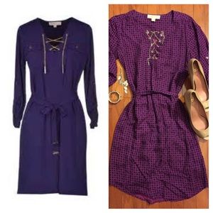 Michael Kors purple blue dress with chains