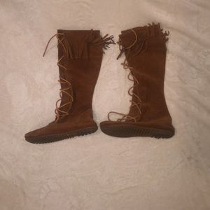 Knee High Minnetonka Fringe Boots