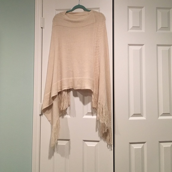 Cream knit poncho