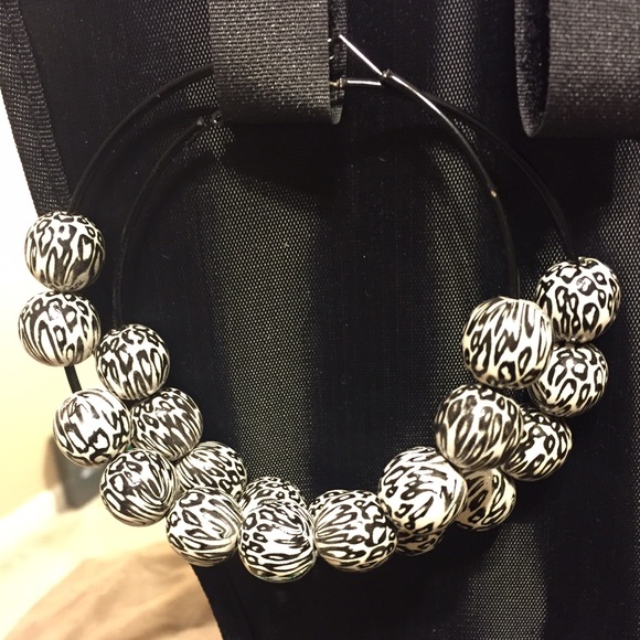 Custom white leopard hoops by Richgirlz